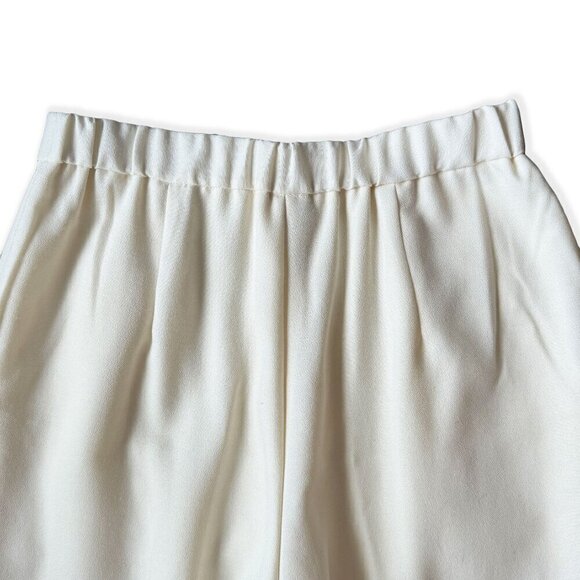 Vintage 1980s Koret Union-Made Cream Wool Straight-Tapered Trousers - Picture 4 of 7